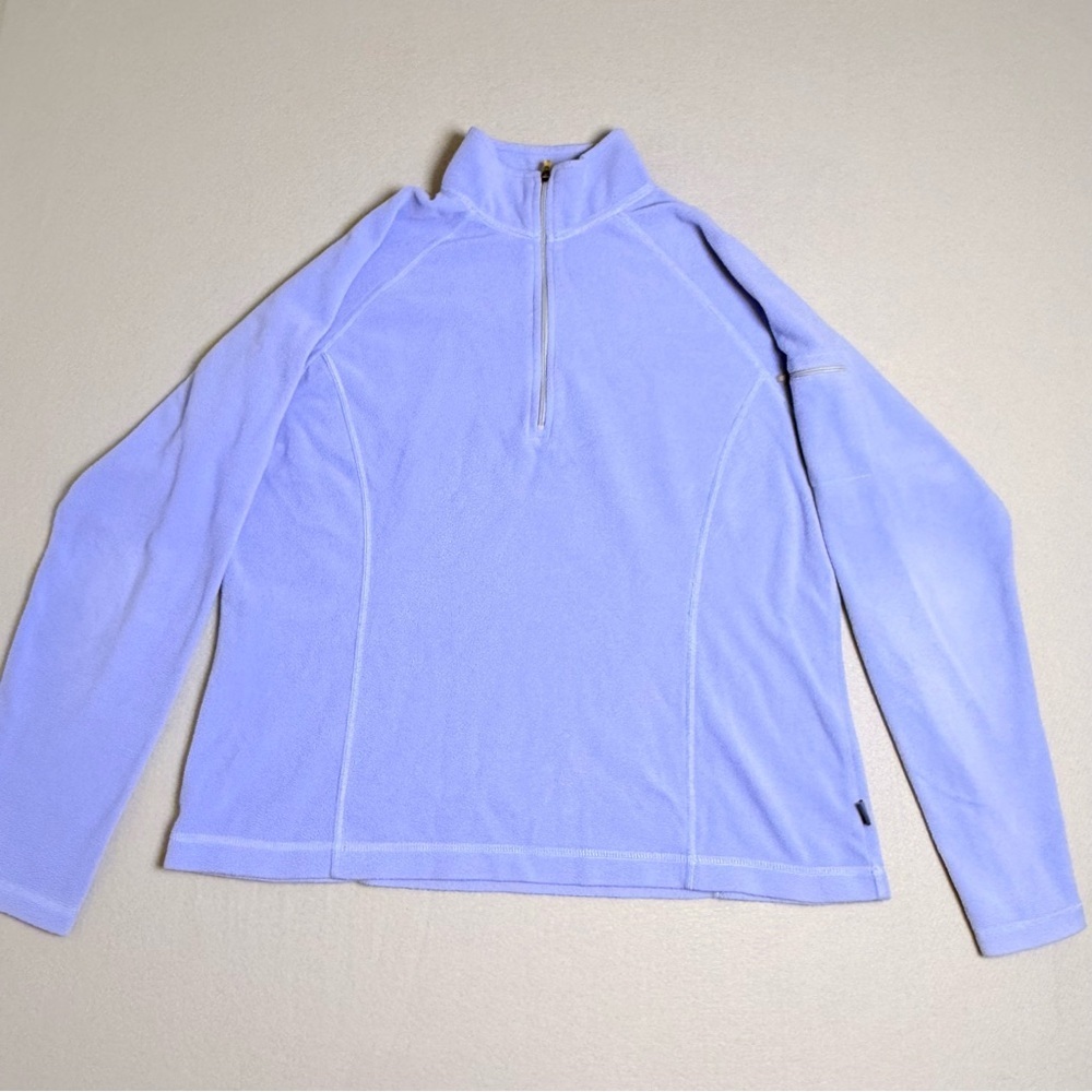 LL Bean Women’s Purple Small Fleece Pullover Quarter Zip S Pocket Y2K Soft